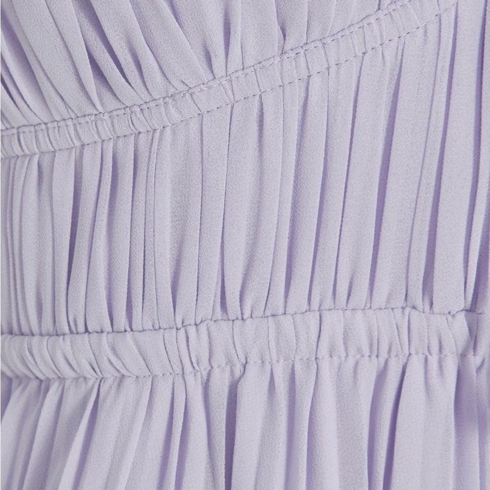 Self Portrait Lavender Pleated Midi Dress, Size 4 - Picture 3 of 6